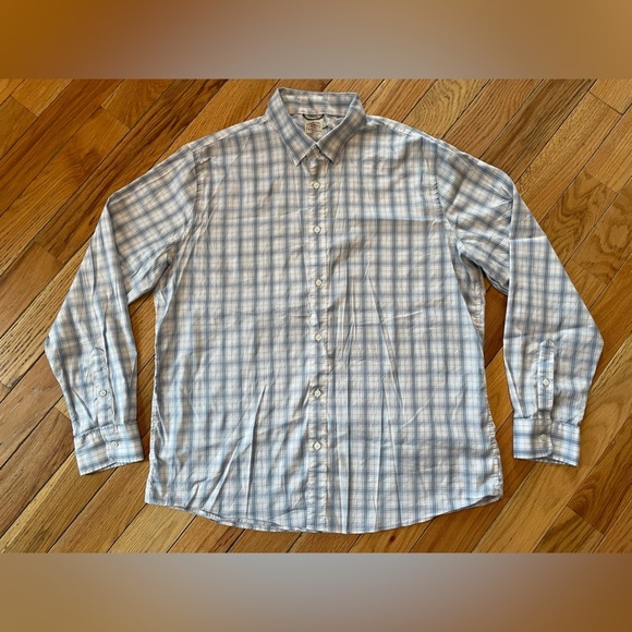 Faherty Button Down Shirt Men’s Size XXL Plaid Blue White Preppy Long Sleeve - Picture 1 of 12